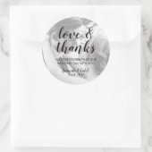 Rond Script Love & Thanks Photo Wedding Favor Sticker (Sac)