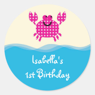 Rond Sea Creatures Girl Favoriser Sticker