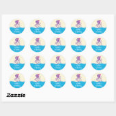 Rond Sea Creatures Girl Favoriser Sticker (Feuille)