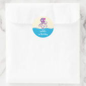 Rond Sea Creatures Girl Favoriser Sticker (Sac)