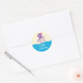 Rond Sea Creatures Girl Favoriser Sticker (Enveloppe)