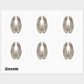 Rond Sea Turtle Botanical Track Nature Sticker (Feuille)