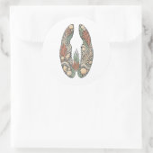 Rond Sea Turtle Botanical Track Nature Sticker (Sac)