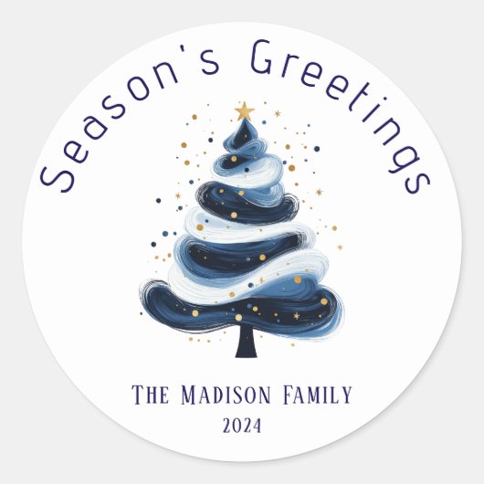 Rond Seasons Greetings Sticker (Devant)