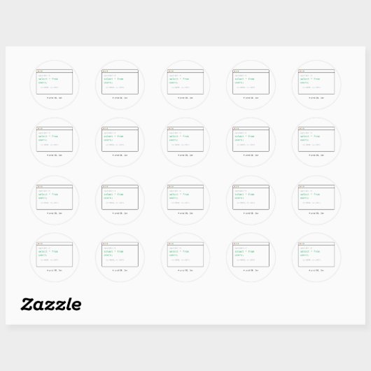 Rond SELECT * FROM Users - Dev Sticker Gift (Feuille)