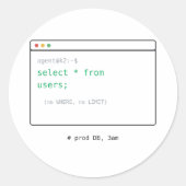 Rond SELECT * FROM Users - Dev Sticker Gift (Devant)
