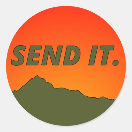 Rond Send it. Sticker orange/Army Green (Devant)