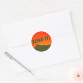 Rond Send it. Sticker orange/Army Green (Enveloppe)
