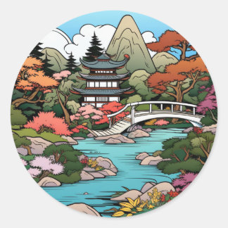Rond Sérénité Pondside : Sticker Temple et Pont