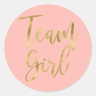 Rond Sexe révéler Team girl Classic Round Sticker