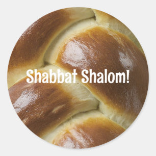 Rond Shabbat Shalom Challah Sticker