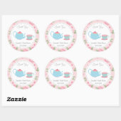 Rond Shabby Chic Tea Party Fête des mariées Sticker (Feuille)
