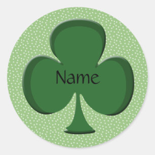Rond Shamrock Nom Sticker Modèle - Irish Green