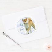 Rond Shiba Noel - Sticker (Enveloppe)