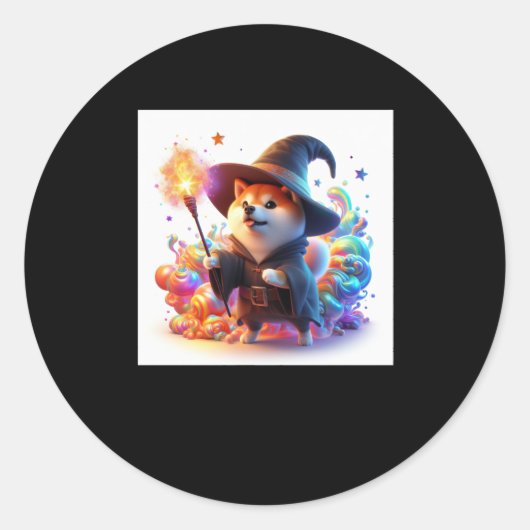 Rond Shiba Warrior #6 Wizard Sticker (Devant)
