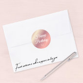 Rond Shiny Pink Birthday Sticker | Custom Monogram