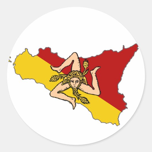 Rond Sicile Drapeau Sticker Trinacria (Devant)