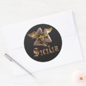 Rond Sicile / Sicilia Triskelion Trinacria STICKER (Enveloppe)