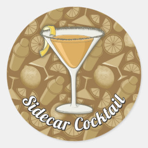 Rond Sidecar Cocktail Sticker Classic Round