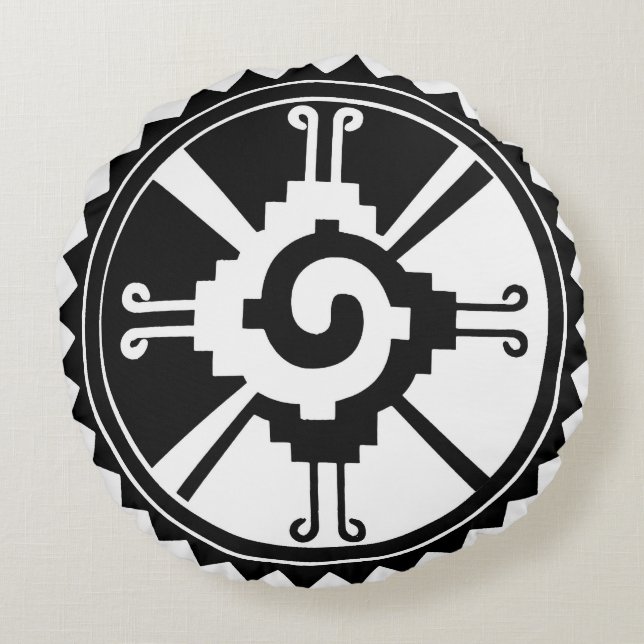 Rond Sierkussen Mayan Hunab Ku Kussen (Achterkant)