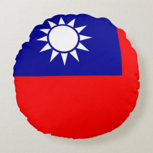 Rond Sierkussen met Taiwanese vlag Kussen
