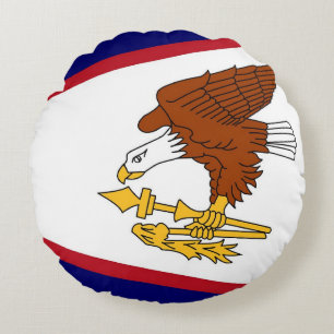 Rond Sierkussen met vlag van Amerikaans Samoa Kussen