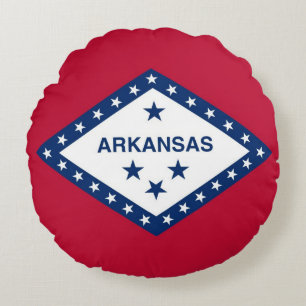 Rond Sierkussen met vlag van Arkansas, Verenigde S Rond Kussen