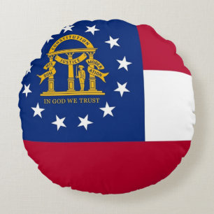 Rond Sierkussen met vlag van Georgië, Verenigde St Kussen