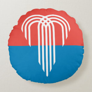 Rond Sierkussen met vlag van Kansas City Kussen
