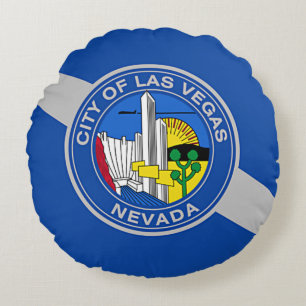 Rond Sierkussen met vlag van Las Vegas, Verenigde  Kussen