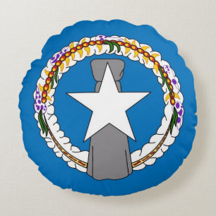 Rond Sierkussen met vlag van Noordelijke Marianen Rond Kussen