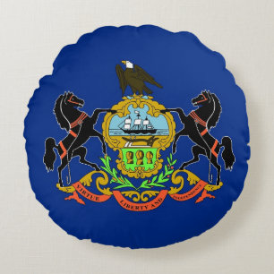 Rond Sierkussen met vlag van Pennsylvania Rond Kussen