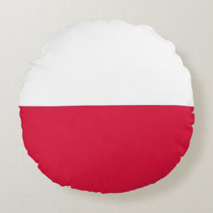 Rond Sierkussen met vlag van Polen Kussen