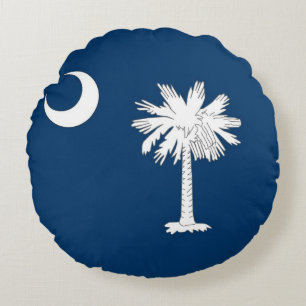 Rond Sierkussen met vlag van South Carolina Kussen