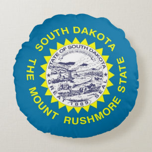Rond Sierkussen met vlag van South Dakota Rond Kussen
