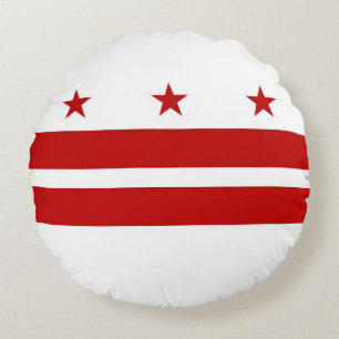 Rond Sierkussen met vlag van Washington DC, Vereni Kussen