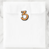 Rond Silencieux Numéro 3 orange blanc Sticker (Sac)