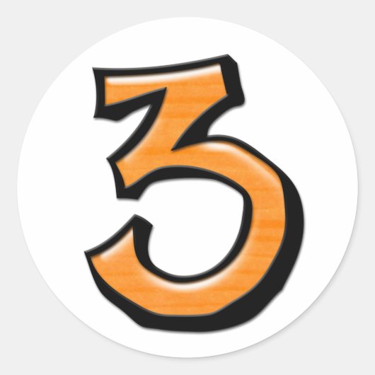 Rond Silencieux Numéro 3 orange blanc Sticker (Devant)