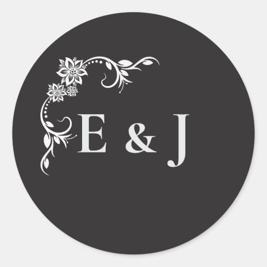 Rond Silver Elegance Collection Wedding Round Sticker (Devant)