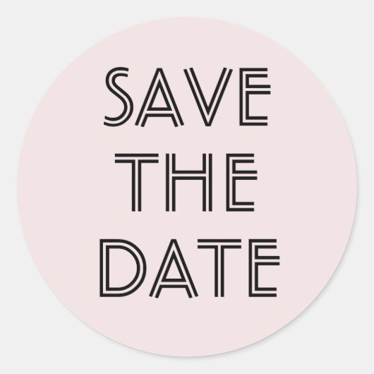 Rond Simple Blush Enregistrer Le Sticker Date (Devant)