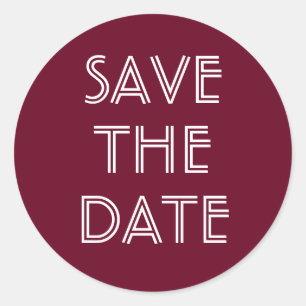 Rond Simple Bourgogne Enregistrer Le Sticker Date