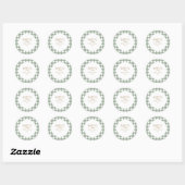 Rond Simple Green Gingham Baby Shower Sticker (Feuille)
