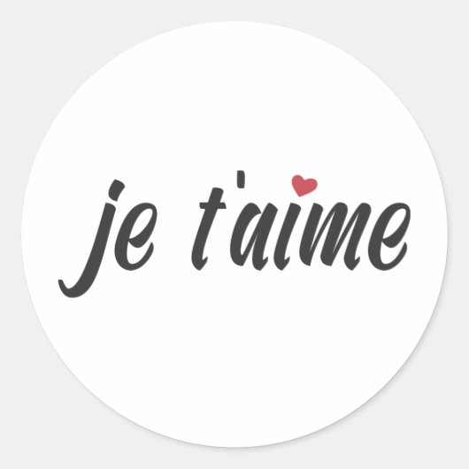 Rond Simple Je T'aime Je t'aime Valentine | Sticker (Devant)