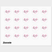 Rond Simple Love Calligraphie Valentine | Sticker (Feuille)