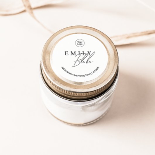 Rond Simple Modern Business Sticker With Logo