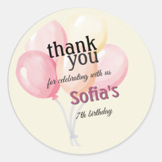 Rond Simple personalized birthday sticker | Balloon