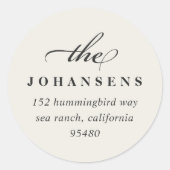 Rond Simplicité - Sticker d'adresse de retour | Crème (Devant)