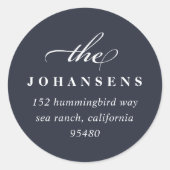 Rond Simplicité - Sticker d'adresse de retour | Marine (Devant)