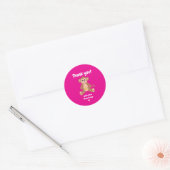 Rond Singe sur Sticker rose (Enveloppe)