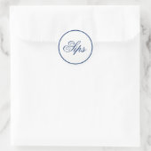 Rond "Sips" Mariage Favor & Welcome Sticker - Marine (Sac)
